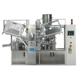 High speed double heads automatic plastic aluminum tubes toothpaste cosmetic tube filling and sealing machine