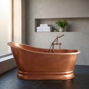 Baignoire en cuivre pur de haute qualité avec finition patinée Antique Pantoufle simple et double Acrylique blanc Grossiste direct de l'Inde - Product Image 1