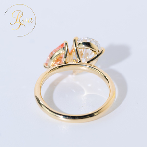 Custom 3CT VVS Lab sviluppato giallo diamante anello di fidanzamento di lusso in <span class=keywords><strong>argento</strong></span> <span class=keywords><strong>925</strong></span> <span class=keywords><strong>e</strong></span> oro giallo gioielli pregiati per le donne - Product Image 2