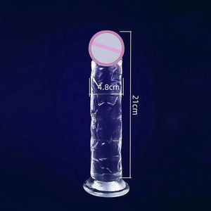 Dildo de Cristal Realista, Impermeable, Transparente, de Silicona, Largo, Grande, Portátil, con Ventosa, Juguete Sexual para Mujeres, para Uso Individual - Product Image 6
