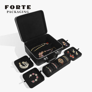 FORTE Boîte à bijoux de luxe de grande capacité Bracelet Colliers Bijoux Caes Montre Boîte à bijoux de <span class=keywords><strong>voyage</strong></span> pour femmes Stockage de bijoux - Product Image 2