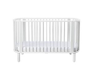 Cuna Convertible Multifuncional con Tamaño Personalizado, Cuna Ovalada Blanca, Cuna Europea de Madera para Bebé - Product Image 2