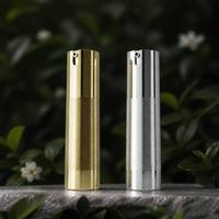 Flacon pompe sans air en argent plaqué or 10ml 15ml 20ml 30ml, emballage cosmétique vide pour soins de la peau
