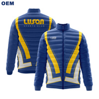 Vestes matelassées réversibles écologiques bleues extra-larges Luson Winter, logo personnalisé, col montant, super chaudes, imperméables, nouveau design