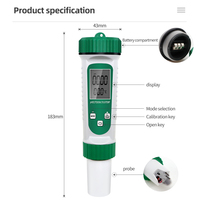 Portable 6 en 1 TDS EC température gravité spécifique salinité PH-mètre numérique stylo de Test de qualité de l'eau