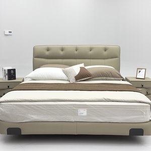 <span class=keywords><strong>Lit</strong></span> Queen Flottant Moderne Minimaliste Italien en Cuir avec Lumière LED à Capteur, Tête <span class=keywords><strong>de</strong></span> <span class=keywords><strong>Lit</strong></span> Capitonnée Douce, <span class=keywords><strong>Mousse</strong></span> Écologique - Product Image 3