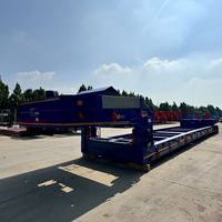 Personnalisé 2 axes 80T tête d'oie détachable lit bas camion remorque grande taille marchandises transport Lowboy Lowbed semi-remorque