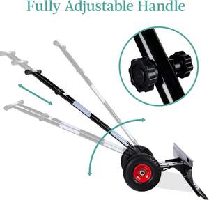 Pelle à neige en acier robuste de 36 pouces chariot d'allée avec roues poignée réglable lame coudée neige efficace - Product Image 4