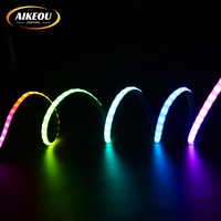 Tiras LED RGB COB de 12V, 5mm de ancho, Color de sueño arcoíris, USB, Smart SPI, direccionable, Ws2811, Ws2812, tira LED de cobre RGB programable