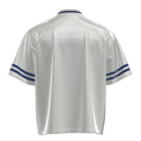 Maillot de football américain personnalisé, T-shirt ample à manches courtes en satin respirant rétro à col en V pour homme.