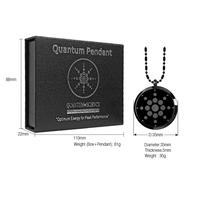 Collier pendentif énergie quantique en acier inoxydable, ions négatifs, infrarouge lointain, bloqueur EMF 5G, anti-radiation CAMAZ CM8216 Noir Or
