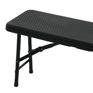 Sıcak satış 6FT Modern açık HDPE fold-in-yarım tezgah siyah Rattan açık bahçe katlanır tezgah