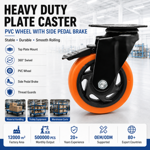 3/4/5/6 Inch Swivel <strong>Wheel</strong> Industrial Trolly Castor Orange Swivel Heavy Duty <strong>Caster</strong> <strong>Wheels</strong> for Workbench - Product Image 1
