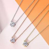 Nouvel Arrivage Collier à Breloques Minimaliste en Laiton avec Strass Scintillants et Cristaux, Plaqué Argent, Or Rose et Or, Bijoux de Mode en Gros