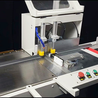 Sierra de corte de perlas de vidrio WEIKE CNC WLX-90A con transmisión inalámbrica Bluetooth de 90 grados para perfiles de puertas y ventanas de aluminio