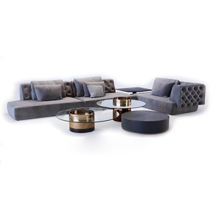 Hiện Đại Đơn Giản Thiết Kế Gỗ Rắn Khung Phòng Khách Góc <span class=keywords><strong>Sofa</strong></span> Nhung Vải Vải Thoải Mái <span class=keywords><strong>Sofa</strong></span> Set - Product Image 1