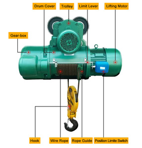 รอกไฟฟ้าแบบเคลื่อนที่ รุ่น CD พร้อมมอเตอร์ยก สายสลิง และล้อ - Product Image 5