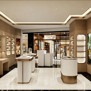 Diseño de Tienda de Perfumes de Lujo para Comercios de Venta de Fragancias |   Chapa de Madera y Acero Inoxidable Dorado y Solución Integral de Equipamiento para Tiendas - Product Image 5