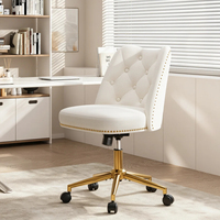 Fauteuil de Salon de Coiffure Moderne Crème avec Roulettes, Chaise de Barbier Réglable en Hauteur pour Salon de Coiffure, Onglerie, Beauté et Spa