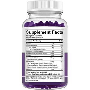 <span class=keywords><strong>Caramelle</strong></span> Gommose <span class=keywords><strong>alla</strong></span> Melatonina Personalizzate, Forma di Dosaggio Efficace <span class=keywords><strong>per</strong></span> Migliorare la Qualità del Sonno - Product Image 4