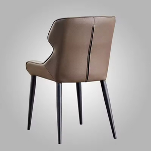Sedia da Pranzo Moderna e Semplice in Stile Nordico di Lusso, con Struttura in Pelle e Metallo, Portatile ed Ecologica, Arredamento per la Casa - Product Image 4