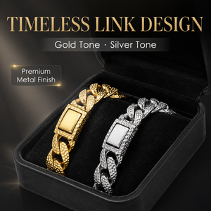 Pulsera de Eslabones Cubanos Cruzados Martillados de Latón Chapado en Oro de 18K, Resistente al Deslustre e Impermeable, de 17mm de Ancho, para Hombre, Estilo Hip Hop Moderno - Product Image 5
