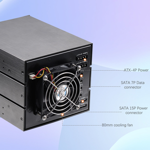 Unestech Alumínio 5,25 "<span class=keywords><strong>a</strong></span> 4X3,5" Hot Swap SATA SAS HDD Mobile Rack Caso Disco Rígido Externo para Aplicações Informáticas - Product Image 3