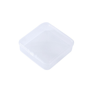 Boîte de rangement carrée transparente en plastique 6x6x1,8 cm avec couvercle pour emballage de bijoux et d'accessoires - Product Image 2