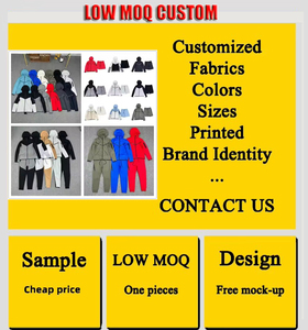 Survêtement décontracté pour homme avec logo personnalisé, veste zippée en maille, collection automne 2026, 2 pièces à manches longues, couleur contrastante, col montant - Product Image 5