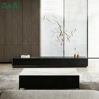 Table basse carrée en bois SLS avec rangement, table centrale moderne, ensemble meuble TV en bois, meuble de salon, unité TV