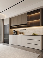 Buffet minimaliste nordique en bois massif sur mesure avec éclairage LED pour salon, directement de l'usine