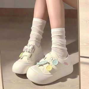 Zapatos de Plataforma con Punta Redonda, Estilo Japonés, Color Blanco, Suela Gruesa, para Mujer, Otoño 2026 - Product Image 5