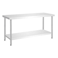 Table de travail réglable commerciale en acier inoxydable avec établi de cuisine à tiroirs pour hôtels et restaurants