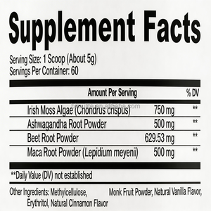 Mezcla de Musgo Marino, Raíz de Maca y Algas Irlandesas en Polvo <span class=keywords><strong>con</strong></span> Ashwagandha para Energía Natural, Apoyo Inmunológico y Salud Tiroidea (Muestra) - Product Image 5