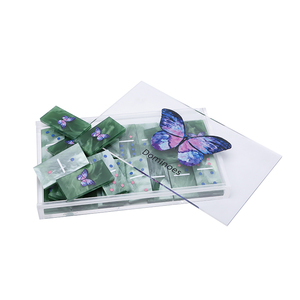 Jeu de dominos en acrylique personnalisé avec impression UV, 28 pièces, dominos double six, vente en gros pour cadeaux et promotions - Product Image 5