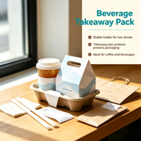 Support à boissons en papier kraft personnalisé, accepte les commandes d'échantillons, porte-gobelets recyclable pour emballage de boissons à emporter