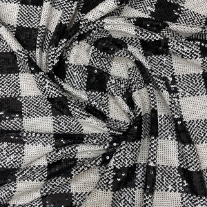 Vải Sequin Họa Tiết Kẻ Sọc Đỏ Đen Thêu Toàn Bộ Vải Tuyn Sang Trọng Thiết Kế Giá Rẻ Cho Váy Thời Trang Cao Cấp - Product Image 4