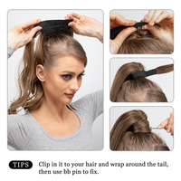 Extensions de cheveux synthétiques premium invisibles à clipser, résistantes à la chaleur, pour queues de cheval à enrouler – Vente en gros