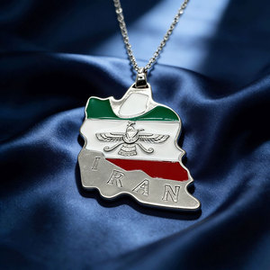 Trendy Anti Tarnish <b>Silver</b> and Gold Pvd <b>Necklaces</b> 316l Stainless Steel Fine Jewelry Iran Map <b>Necklace</b> for Women - Product Image 3