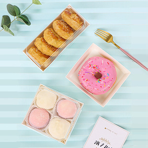 Boîtes à <span class=keywords><strong>donuts</strong></span> personnalisées Mochi Bakery avec couvercle transparent, gaufrage et emballage pour sushis - OEM/ODM disponible - Product Image 2