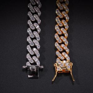 9 millimetri Cubic Zirconia Cubana Braccialetti di Collegamento Per Le Donne Degli Uomini di Modo di Hiphop Oro Argento di Colore Del Braccialetto Freddo Dei Monili di Bling - Product Image 5