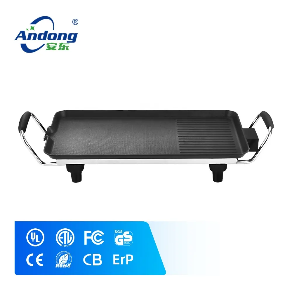 Andong multi function cool handles aluminum non-stick coating home electric barbecue BBQ grill pan