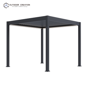 Pergola Bioclimatica Motorizzata Impermeabile con Luci LED, Ecologica, 3x3m, in Alluminio Verniciato a Polvere, con Lamelle Orientabili per Balcone e Giardino - Product Image 1