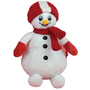 Tùy Chỉnh Plush Toy Snowman Siêu Mềm Đồ Chơi Snowman Búp Bê Với Mũ Dệt Kim