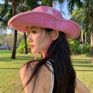 Chapeau de Cowboy rétro étoile femmes parasol crème solaire alpinisme chapeaux <span class=keywords><strong>Camping</strong></span> seau casquette extérieur Sombrero Mujer - Product Image 3