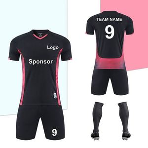 Wholesale Black Training Top Quality Club Wear <b>Polyester</b> Soccer Uniform Custom Football Jersey <b>Shirts</b> - Product Image 1