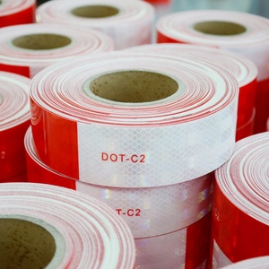 Ruban Réfléchissant Rouge Auto-Adhésif DOT-C2 2x150 Pouces Bande de Conspicuité Prismatique en PVC Premium pour Conformité Américaine - Product Image 3