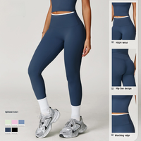 Leggings de yoga taille haute unis pour femmes, respirants, écologiques, séchage rapide, pour le sport, la course, la gym, le fitness, couleur contrastante