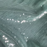Paillettes transparentes personnalisées de 200 g/m², 5 mm, pour robe de mariée, tissu en tulle à paillettes