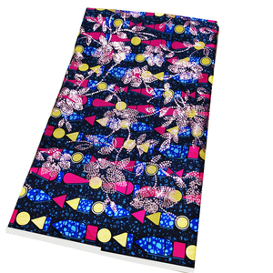 Vente en gros de véritable wax Ankara African block sequni wax prints tissu 100% coton Nigeria wrapper motif imprimé - Product Image 1